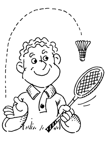 Badminton Player Coloring Page